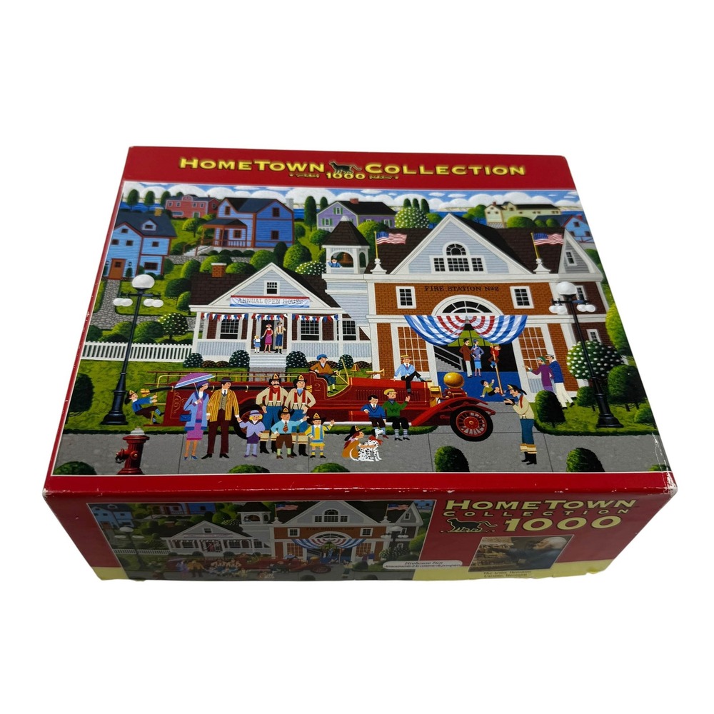 RoseArt Hometown Collection Firehouse Fun 1000 Piece Puzzle Heronim UNCOUNTED